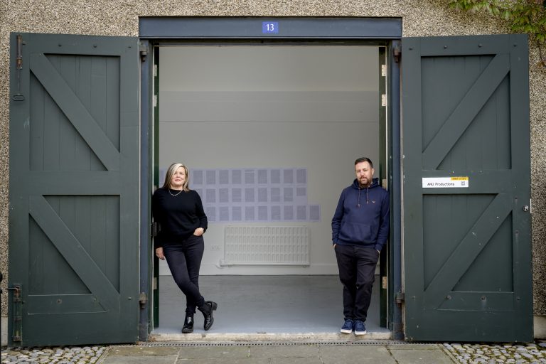 Gallery thumbnail. Lynette Moran & Owen Boss of ANU, IMMA Outdoors, A Radical Plot Open Studios, October 2021. Photo by Louis Haugh