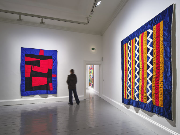 Gallery thumbnail. Installation View, Kith & Kin: The Quilts of Gee's Bend, IMMA, Dublin, 2025. Photography by Ros Kavanagh