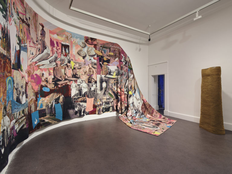 Gallery thumbnail. Installation view of Mercedes Azpilicueta, 'Potatoes, Riots, and Other Imaginaries', 2021. Featured in Take a Breath exhibition, IMMA, Dublin, 2024. Photography Ros Kavanagh. 