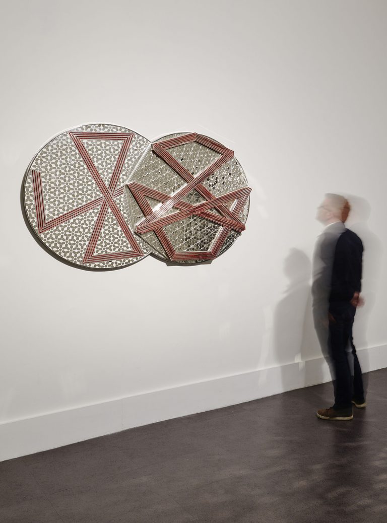 Gallery thumbnail. Installation view of Monir Shahroudy Farmanfarmaian, Sunset, Sunrise